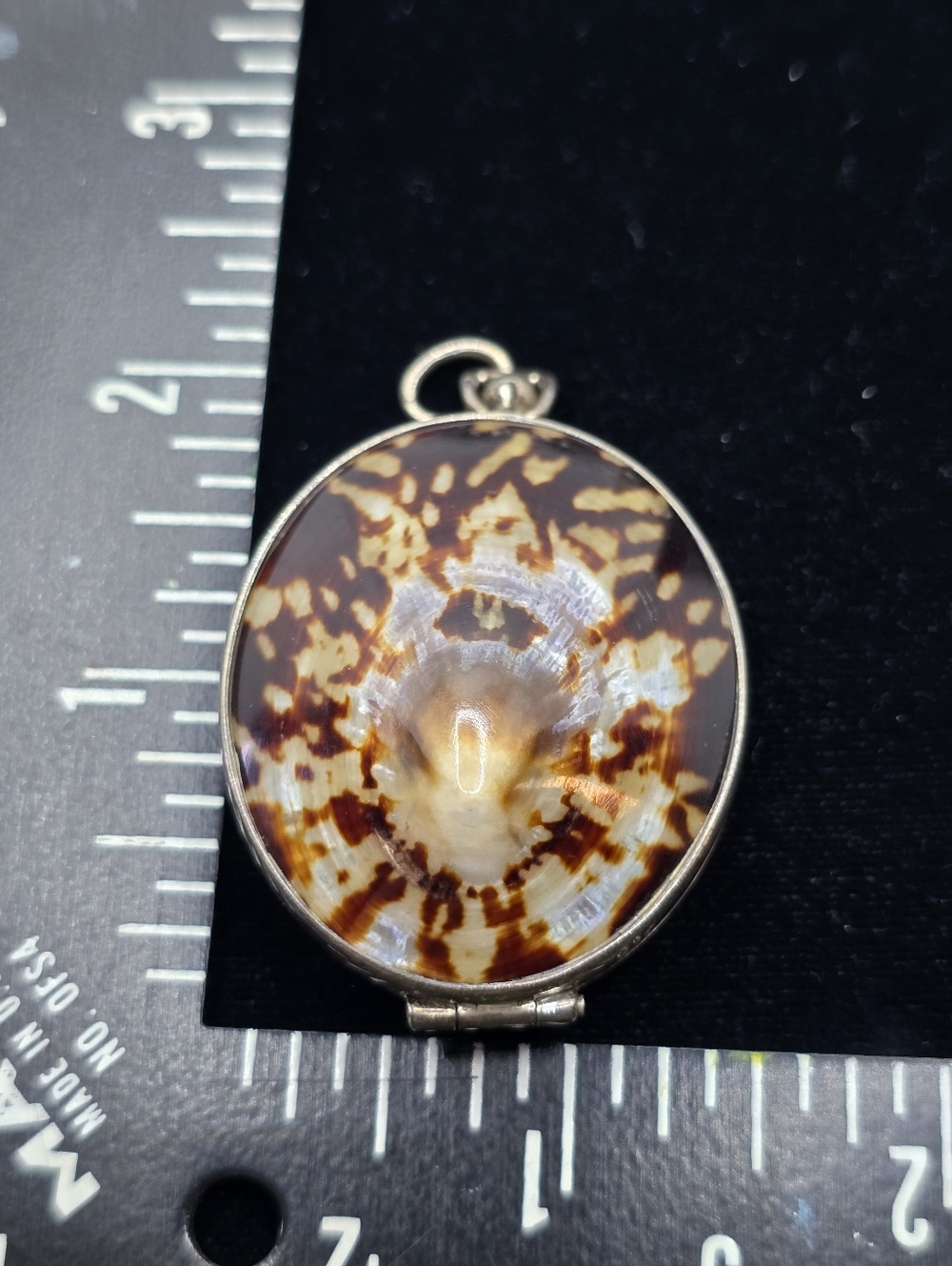 Sterling 925 Limpet Shell Locket Trinket Pendant Pill Box Vintage - Picture 11 of 11